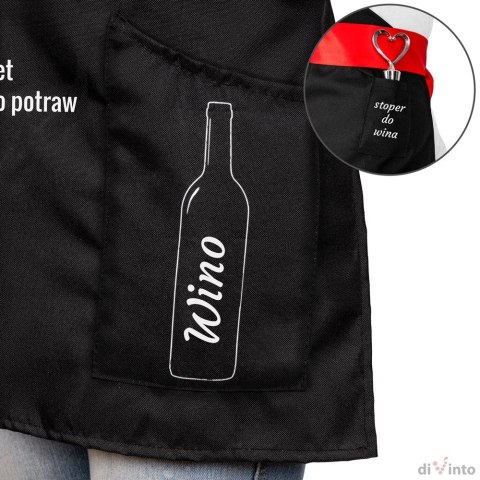 FARTUSZEK DLA GOTUJĄCEJ KOBIETY Z KIESZENIĄ WINO FARTUSZEK DLA GOTUJĄCEJ KOBIETY Z KIESZENIĄ WINO