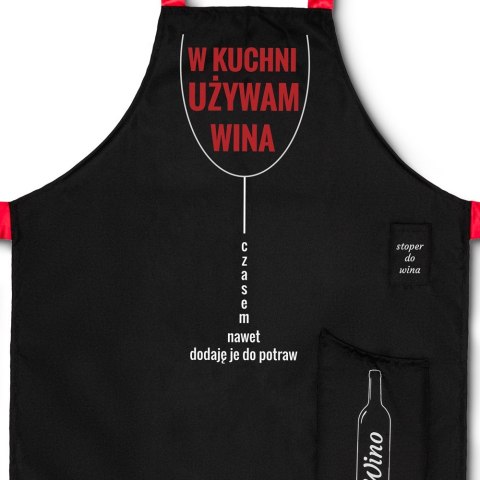 FARTUSZEK DLA GOTUJĄCEJ KOBIETY Z KIESZENIĄ WINO FARTUSZEK DLA GOTUJĄCEJ KOBIETY Z KIESZENIĄ WINO