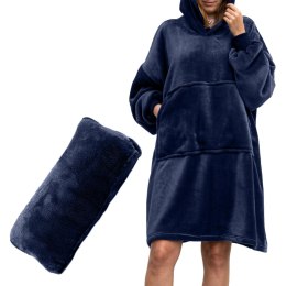BLUZAIR BLUZA KOC Z KAPTUREM XXL CIEPŁA GRANAT 4W1