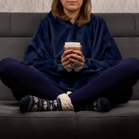 BLUZAIR BLUZA KOC Z KAPTUREM XXL CIEPŁA GRANAT 4W1 BLUZAIR BLUZA KOC Z KAPTUREM XXL CIEPŁA GRANAT 4W1