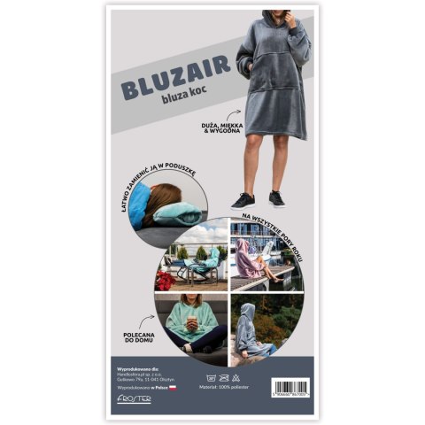 BLUZAIR BLUZA KOC Z KAPTUREM XXL CIEPŁA GRANAT 4W1 BLUZAIR BLUZA KOC Z KAPTUREM XXL CIEPŁA GRANAT 4W1