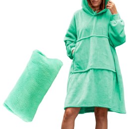 BLUZAIR BLUZA KOC Z KAPTUREM XXL CIEPŁA MIĘTOWY