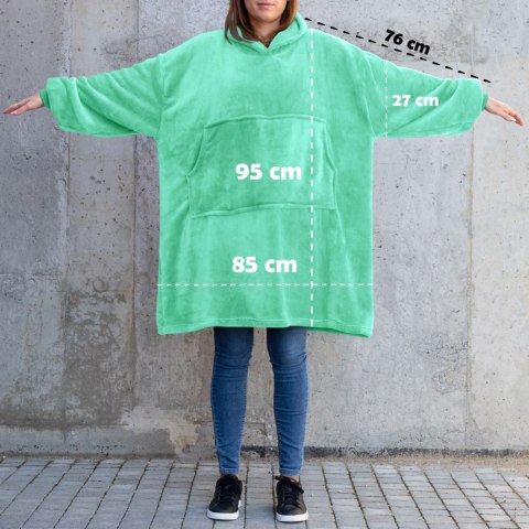 BLUZAIR BLUZA KOC Z KAPTUREM XXL CIEPŁA MIĘTOWY BLUZAIR BLUZA KOC Z KAPTUREM XXL CIEPŁA MIĘTOWY