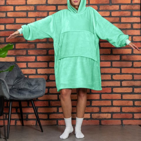 BLUZAIR BLUZA KOC Z KAPTUREM XXL CIEPŁA MIĘTOWY BLUZAIR BLUZA KOC Z KAPTUREM XXL CIEPŁA MIĘTOWY