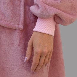 BLUZAIR BLUZA KOC Z KAPTUREM XXL CIEPŁA RÓŻOWY 4W1