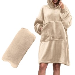 BLUZAIR KOCO BLUZA OVERSIZE KAPTUREM BEŻOWA 4W1