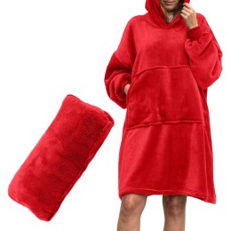 BLUZAIR KOCO BLUZA OVERSIZE KAPTUREM CZERWONA 4W1