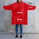 BLUZAIR KOCO BLUZA OVERSIZE KAPTUREM CZERWONA 4W1