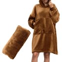 BLUZAIR KOCO BLUZA OVERSIZE Z KAPTUREM TOFFEE 4W1