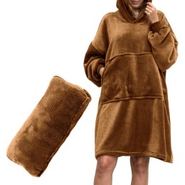 BLUZAIR KOCO BLUZA OVERSIZE Z KAPTUREM TOFFEE 4W1