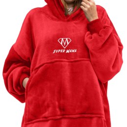 BLUZAIR SUPER MAMA - BLUZA KOC - CZERWONY - PREZENT DLA MAMY - DZIEŃ MAMY