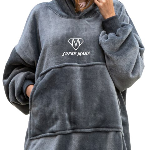 BLUZAIR SUPER MAMA - BLUZA KOC - SZARY - PREZENT DLA MAMY - DZIEŃ MAMY