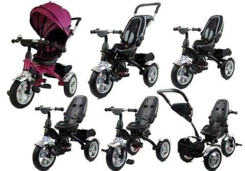 Rower Trójkołowy PRO500 Fioletowy LEAN CARS Rower Trójkołowy PRO500 Fioletowy LEAN CARS