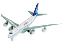 Samolot Pasażerski Jeździ Świeci Gra Biały 1:200 LEAN Toys
