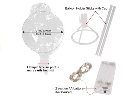 Świecący Balon LED Na Rurce Baterie Kolorowe Diody LEAN Toys