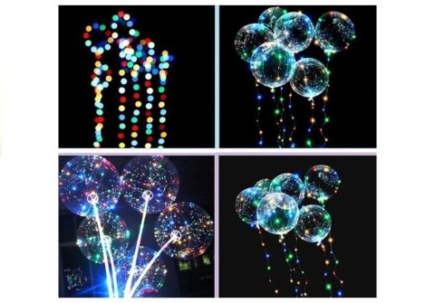 Świecący Balon LED Na Rurce Baterie Kolorowe Diody LEAN Toys