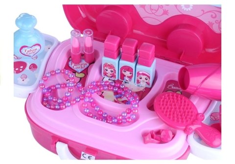 Toaletka Na Kółkach Walizeczka Akcesoria Suszarka LEAN Toys