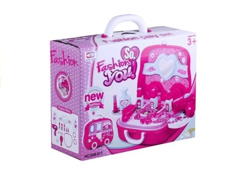 Toaletka Na Kółkach Walizeczka Akcesoria Suszarka LEAN Toys