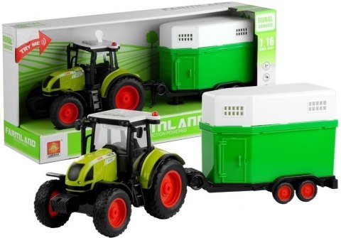 Traktor z Przyczepą Konną Napęd Dźwięk 1:16 LEAN Toys