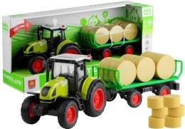 Traktor z Przyczepką z Sianem Świeci Gra 37,5 cm LEAN Toys