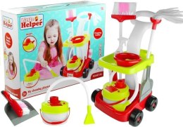 Zabawkowy Zestaw Do Sprzątania Wózek Mop Miotła 9 El. LEAN Toys