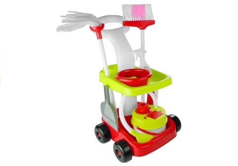 Zabawkowy Zestaw Do Sprzątania Wózek Mop Miotła 9 El. LEAN Toys