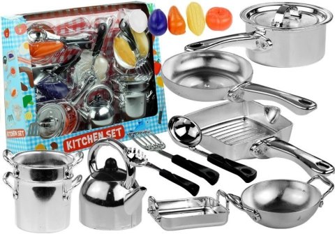 Zestaw Akcesoria Kuchenne Garnki Sztućce Jedzenie LEAN Toys Zestaw Akcesoria Kuchenne Garnki Sztućce Jedzenie LEAN Toys