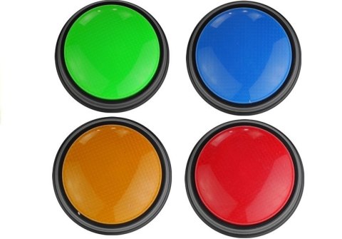 Zestaw Buzzers 4 Światełka Światło Dźwięk 4 Kolory LEAN Toys Zestaw Buzzers 4 Światełka Światło Dźwięk 4 Kolory LEAN Toys