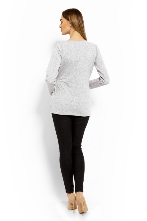 Bluzka Ciążowa Model 1626C Light Grey - PeeKaBoo PeeKaBoo Bluzka Ciążowa Model 1626C Light Grey - PeeKaBoo PeeKaBoo