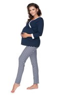 Piżama Ciążowa Model 0150 Navy/White - PeeKaBoo PeeKaBoo Piżama Ciążowa Model 0150 Navy/White - PeeKaBoo PeeKaBoo
