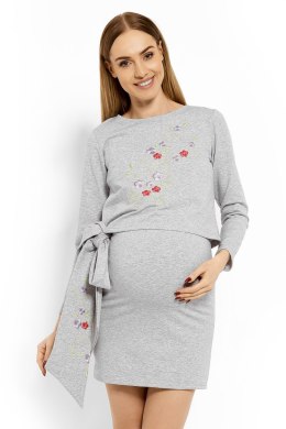 Sukienka Ciążowa Model 1624C Light Grey - PeeKaBoo PeeKaBoo