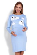 Koszulka nocna Koszula Nocna Ciążowa Model 1682 Sky Blue - PeeKaBoo PeeKaBoo