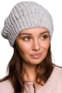 Beret Model BK060 Grey - BE Knit BE Knit Beret Model BK060 Grey - BE Knit BE Knit
