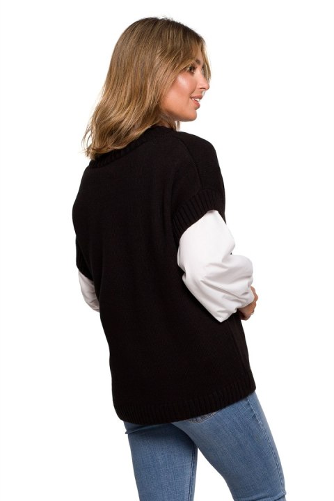Bezrękawnik Model BK076 Black - BE Knit BE Knit Bezrękawnik Model BK076 Black - BE Knit BE Knit