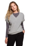 Bezrękawnik Model BK076 Grey - BE Knit BE Knit