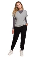 Bezrękawnik Model BK076 Grey - BE Knit BE Knit