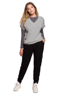 Bezrękawnik Model BK076 Grey - BE Knit BE Knit