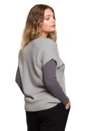 Bezrękawnik Model BK076 Grey - BE Knit BE Knit