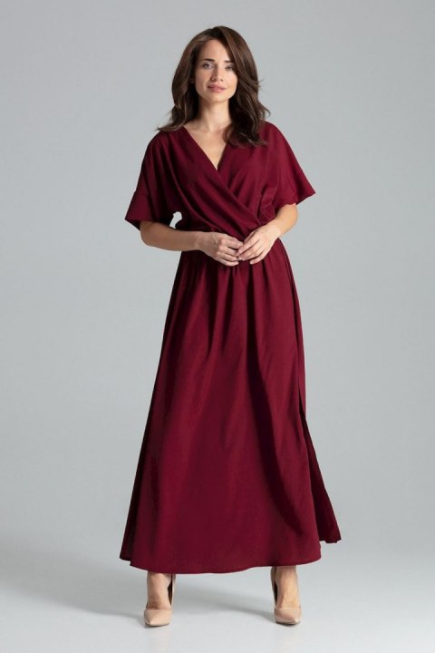 Sukienka Model L055 Bordo - Lenitif Lenitif Sukienka Model L055 Bordo - Lenitif Lenitif
