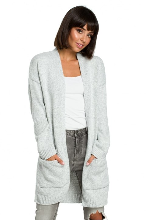 Sweter Damski Model BK001 Grey Melange - BE Knit BE Knit Sweter Damski Model BK001 Grey Melange - BE Knit BE Knit