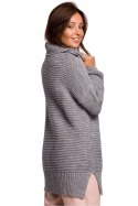Sweter Damski Model BK047 Grey Melange - BE Knit BE Knit