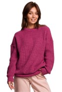 Sweter Damski Model BK052 Wrzos - BE Knit BE Knit Sweter Damski Model BK052 Wrzos - BE Knit BE Knit