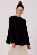 Sweter Damski Model BK105 Black - BE Knit BE Knit Sweter Damski Model BK105 Black - BE Knit BE Knit
