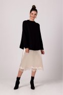 Sweter Damski Model BK105 Black - BE Knit BE Knit Sweter Damski Model BK105 Black - BE Knit BE Knit