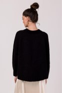 Sweter Damski Model BK105 Black - BE Knit BE Knit Sweter Damski Model BK105 Black - BE Knit BE Knit
