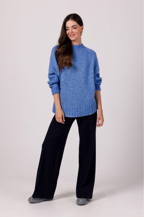 Sweter Damski Model BK105 Lazur - BE Knit BE Knit Sweter Damski Model BK105 Lazur - BE Knit BE Knit