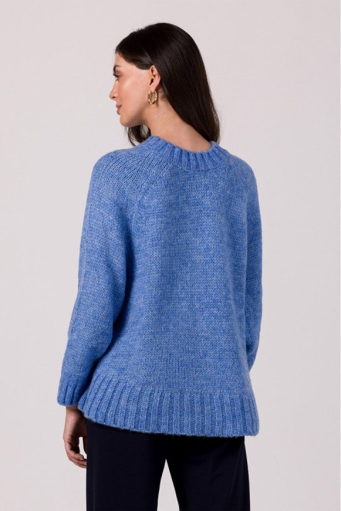 Sweter Damski Model BK105 Lazur - BE Knit BE Knit Sweter Damski Model BK105 Lazur - BE Knit BE Knit