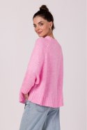 Sweter Damski Model BK105 Pink - BE Knit BE Knit Sweter Damski Model BK105 Pink - BE Knit BE Knit
