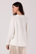 Sweter Damski Model BK105 White - BE Knit BE Knit Sweter Damski Model BK105 White - BE Knit BE Knit