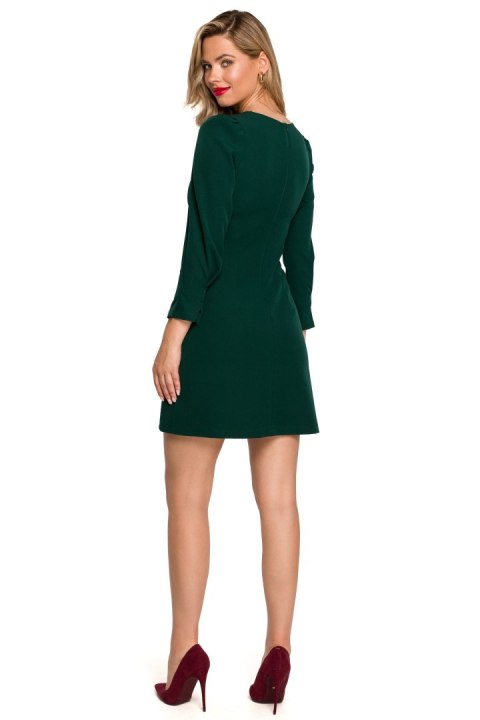 Sukienka Model K148 Butelkowa Zieleń - Makover Makover Sukienka Model K148 Butelkowa Zieleń - Makover Makover